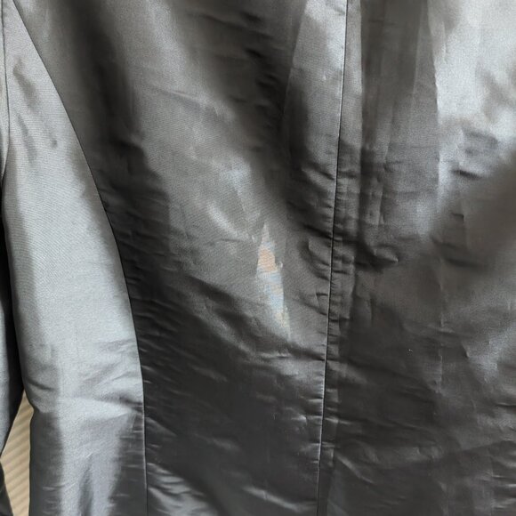 Calvin Klein Black Ruffle Trim Lightweight Blazer Jacket Evening Size Large - Picture 11 of 14